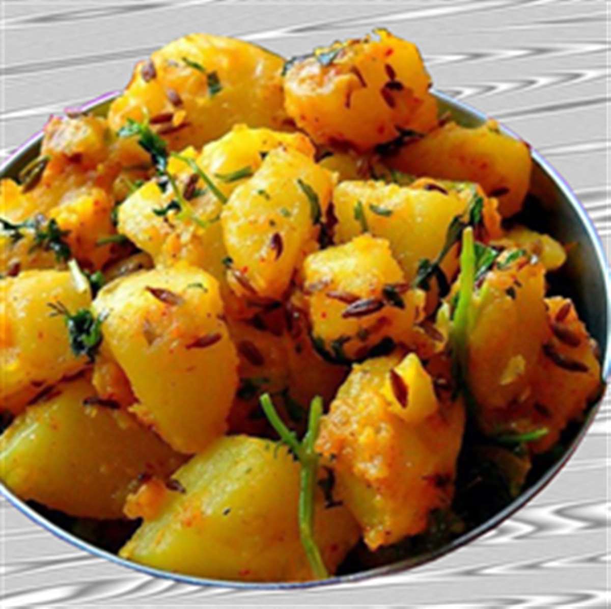 aloo jeera cumin cubesnjuliennes curry